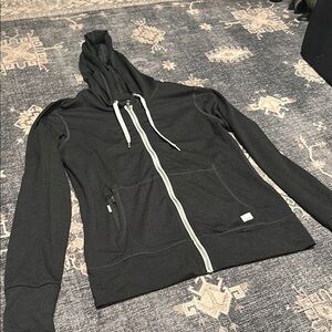 Vuori heather black zip up hoodie